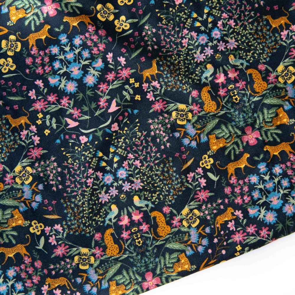 Art Nouveau Inspired Flowers Plants Leopards Birds Standard Pillowcase